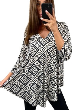 BAWEŁNIANA TUNIKA DEKOLT V-NECK roz. 52