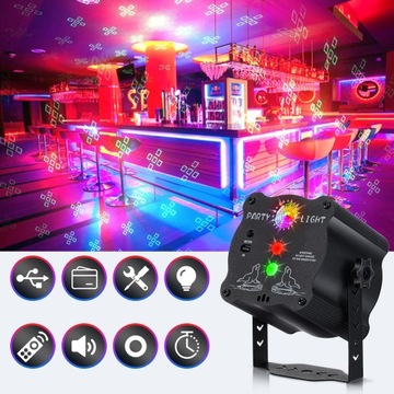 ЛАЗЕРНЫЙ ПРОЕКТОР СВЕТОДИОДНЫЙ ЛАЗЕР 8ВТ RGB DISCO DJ СТРОБЕСКОП 60 МОДЕЛЕЙ + ПУЛЬТ ДУ