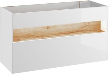 Szafka pod umywalkę 120cm BUENA biały połysk + LED