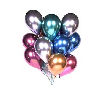BALONY GLOSSY chrom POŁYSK SHINY 10SZT URODZINOWE