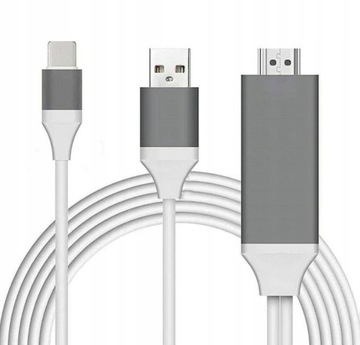 Адаптер-конвертер Lightning-кабель HDMI FHD USB iPhone iPad