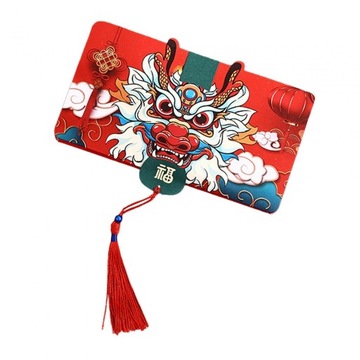 Китайский Лунный Новый год в красном конверте с пожеланиями на 2024 год, 6 слотов для карт, стиль