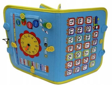 Манипулятивная доска Монтессори с часами Сенсорно развивающая для малышей