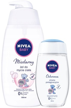 Żel MICELARNY do mycia ciała dla dzieci NIVEA BABY + Oliwka Pielęgnacyjna