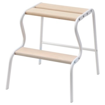 IKEA GRUBBAN Taboret ze schodkiem biały/brzoza