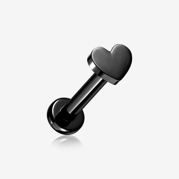 LABRET KOLCZYK TRAGUS HELIX CZARNY SERCE 1,2/8/4