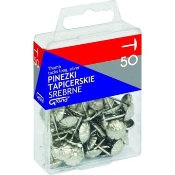 PINEZKI TAPICERSKIE SREBRNE 50 SZTUK GRAND 5903364