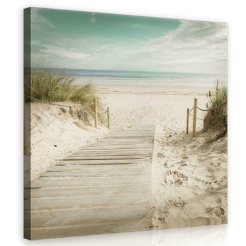 OBRAZ NA PŁÓTNIE CANVAS 40x40 PLAŻA MORZE WIDOK