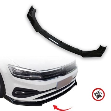 Uniwersalny SPLITTER dokładka przedniego zderzaka Czarny Połysk VW BMW AUDI