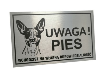 Tabliczka UWAGA PIES ALUMINIOWA 32x20