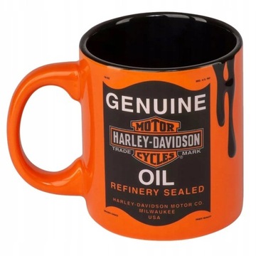 KUBEK CERAMICZNY HARLEY DAVIDSON OIL CAN ORANGE 532ML