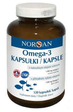 Norsan Omega-3 120 kaps. z NATURALNYM olejem z MIĘSA ryb a nie z wątroby