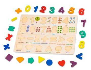 ZESTAW 2w1 UKŁADANKA TABLICA SENSORYCZNA MONTESSORI NAUKA KSZTAŁTÓW SORTER