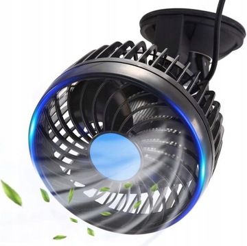 MOCNY WIATRAK WENTYLATOR SAMOCHODOWY 12V- PODWÓJNY