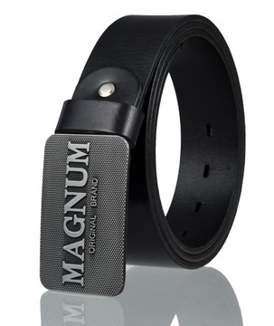 SKÓRZANY MĘSKI PASEK BLAKARDO 4CM CZARNY MAGNUM