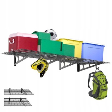 Regał Półka wisząca Garażowa Metal Solidna 2x90 kg