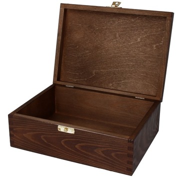 Drewniane pudełko pojemnik 22x16x10 prezent BRĄZ