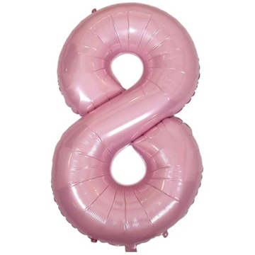 BALON FOLIOWY DUŻA CYFRA 8 RÓŻOWA 100 CM URODZINY