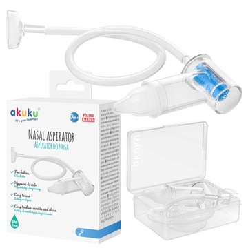 Aspirator do nosa dla niemowląt manualny na katarek + ETUI Akuku