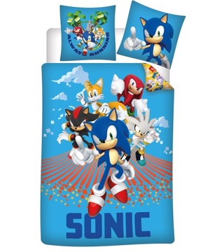 POŚCIEL DZIECIĘCA 160x200 BAWEŁNA SONIK GRA SEGA SONIC 05