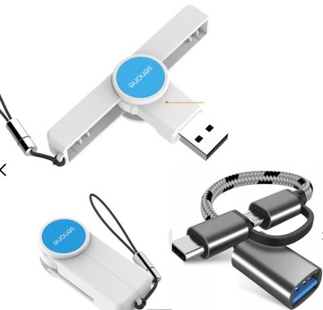 Czytnik Kart Kierowców | USB-A | Adapter | Kabel 2 w 1 | USB-C | Micro-USB