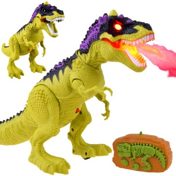 DINOZAUR NA BATERIE CHODZI ZIAJE OGNIEM PILOT R/C