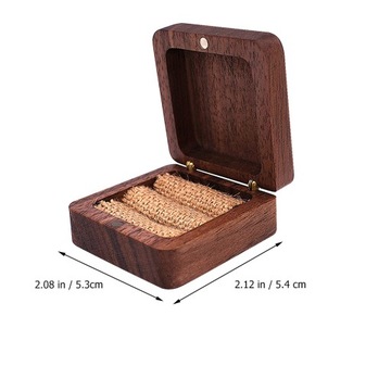 Футляр для обручальных колец, держатель для колец на палец, шкатулка из черного ореха.