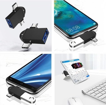 Адаптер Micro USB OTG 2 в 1 с USB-C типа C на USB 3.0