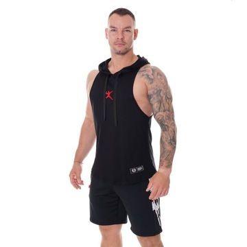 Bokserka z kapturem męska Bodybuilding czarna XXL