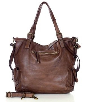 Кожаная сумка-шопер с регулируемыми ручками.