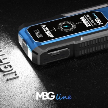 Мощный Jump Starter Booster 47.36Wh Powerbank 12800mAh QC3.0 LED