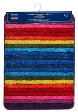 DYWANIK ŁAZIENKOWY TĘCZOWY ANTYPOŚLIZGOWY MIKROFIBRA 50X80CM MIĘKKI