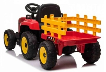 Traktor na akumulator z Przyczepką Pilot 137cm 12V Miękkie koła EVA