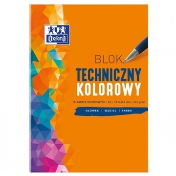 Blok techniczny A3/10 225g kolor Oxford