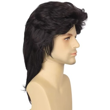 PERUKA lata 80 90 RETRO ITALO DISCO MĘSKA WŁOSY PRZEBRANIE STRÓJ DRESIARZ