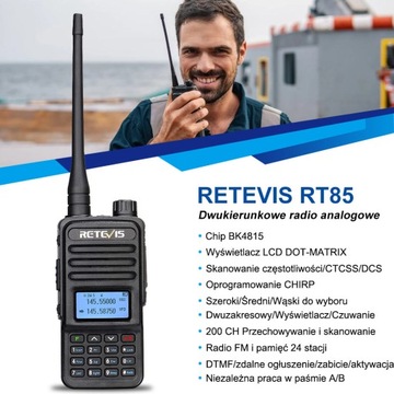 Радиостанция Retevis RT85 с 32 каналами PMR