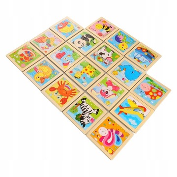 PUZZLE PROGRESYWNE ZWIERZĄTKA W LESIE