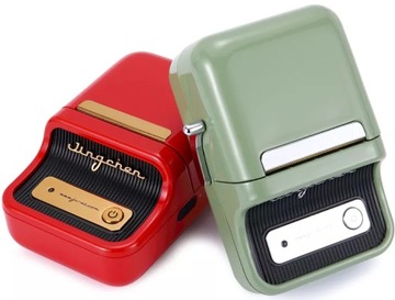 Drukarka termiczna etykiet samoprzylepnych retro B21 NiiMbot tekst grafika