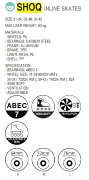 SHOQ МАЛИНОВАЯ РОЗА/ЧЕРНЫЕ РОЛИКИ - 35-38