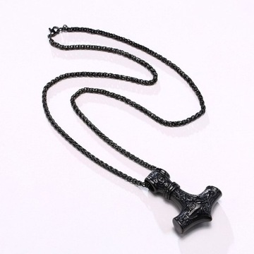 БОЛЬШОЙ ЧЕРНЫЙ КУЛОН «МОЛОТ ТОРА» ПОДАРОК ​​ВИКИНГОВ