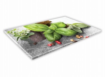 SZKLANA DESKA KUCHENNA 40x30 315b Bazylia i pieprz