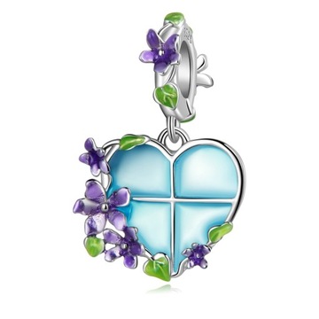 Charms SERCE KWIECISTE OKNO zawieszka S925 prezent na DZIEŃ KOBIET