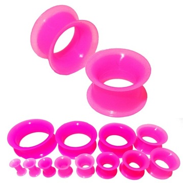 Tunel Silikon Plug Siodłowy Cienki Różowy 16mm
