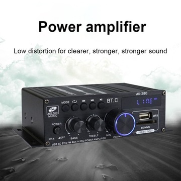AK380 wzmacniacz Audio 2 kanałowy Bluetooth kompat