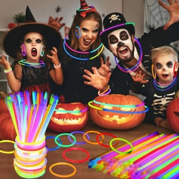 СВЕТЯЩИЕСЯ ФЛУОРЕСЦЕНТНЫЕ ХИМИЧЕСКИЕ БРАСЛЕТЫ 100 шт.