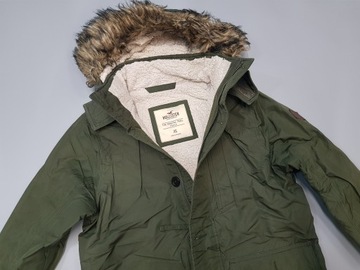 HOLLISTER ocieplana orzejściowa kurtka męska parka khaki XS