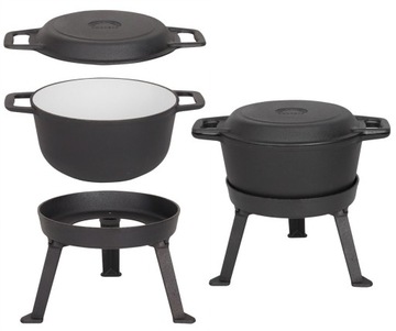 KOCIOŁEK 5 L Myśliwski 2w1 PATELNIA Grill GARNEK