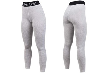 CALVIN KLEIN LEGGINSY DAMSKIE BAWEŁNIANE GRAY r. S