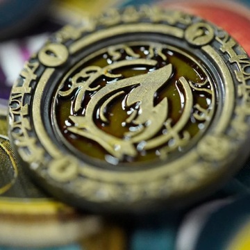 ŻYWIOŁ OGNIA ZŁOTA METALOWA MONETA 1 SZT LARP RPG
