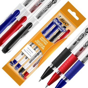 BIC GEL-OCITY STIC DŁUGOPIS ŻELOWY ZE SKUWKĄ SZKOLNY BIUROWY ZESTAW x4